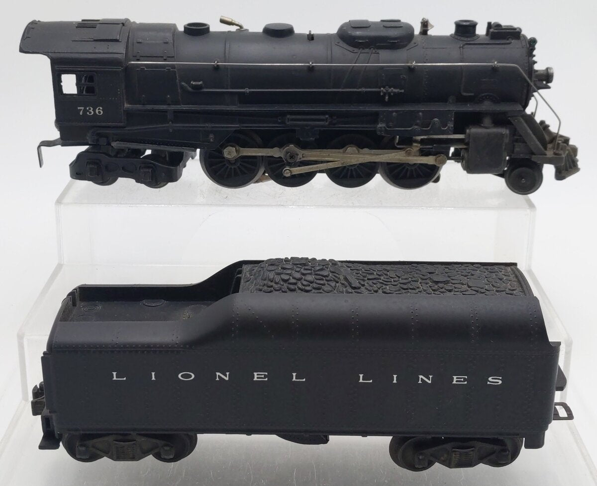 Lionel 736 Vintage O 2-8-4 Lionel Lines Diecast Steam Locomotive w/ 2046W Tender VG