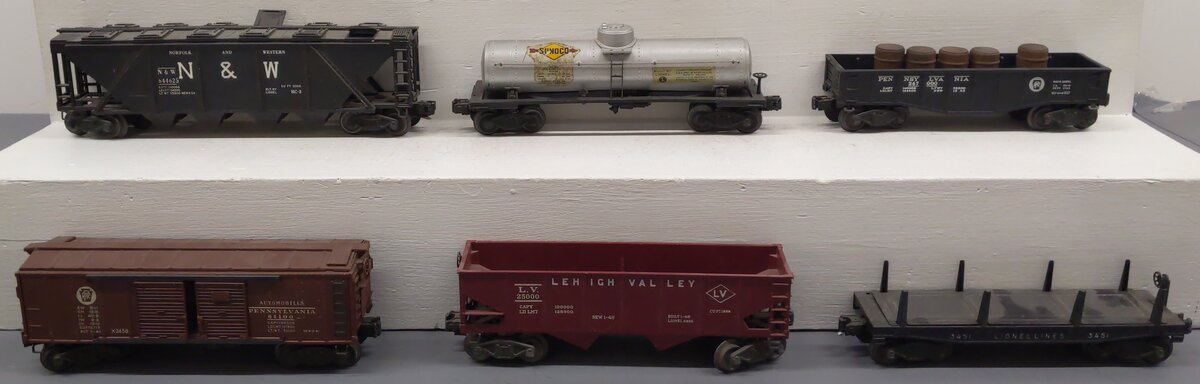 Lionel O Gauge Vintage Freight Cars #2555,347000,61100,25000,3451,644625 [6] VG