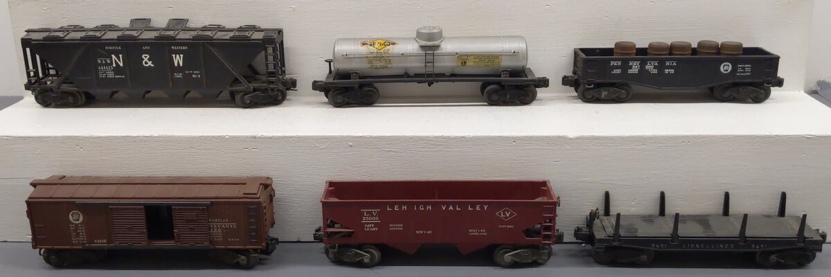 Lionel O Gauge Vintage Freight Cars #2555,347000,61100,25000,3451,644625 [6] VG