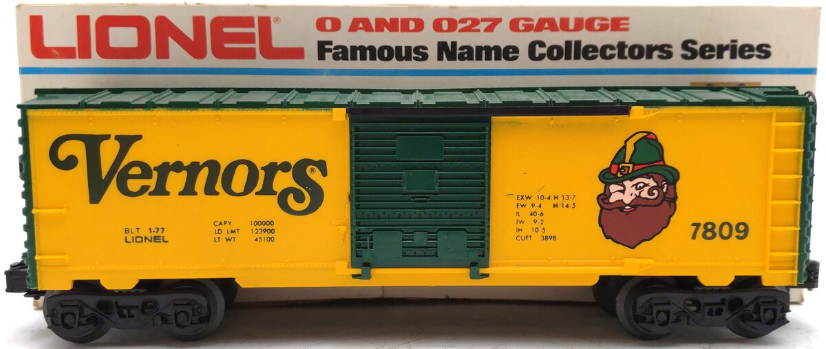 Lionel 6-7809 O Gauge Vernors Boxcar #7809 EX/Box