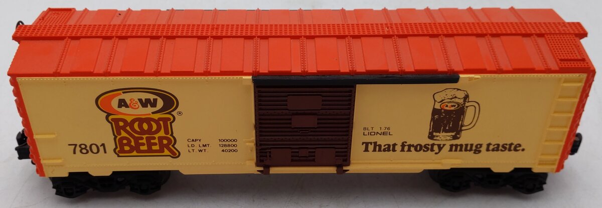 Lionel 6-7801 O Gauge A&W Root Beer Boxcar EX