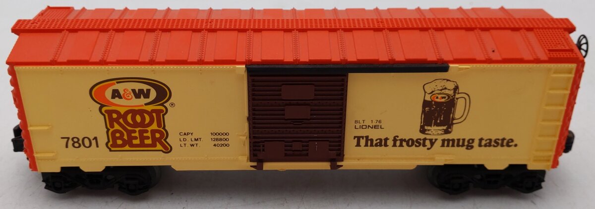 Lionel 6-7801 O Gauge A&W Root Beer Boxcar EX