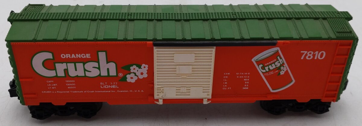 Lionel 6-7810 O Gauge Orange Crush Boxcar EX
