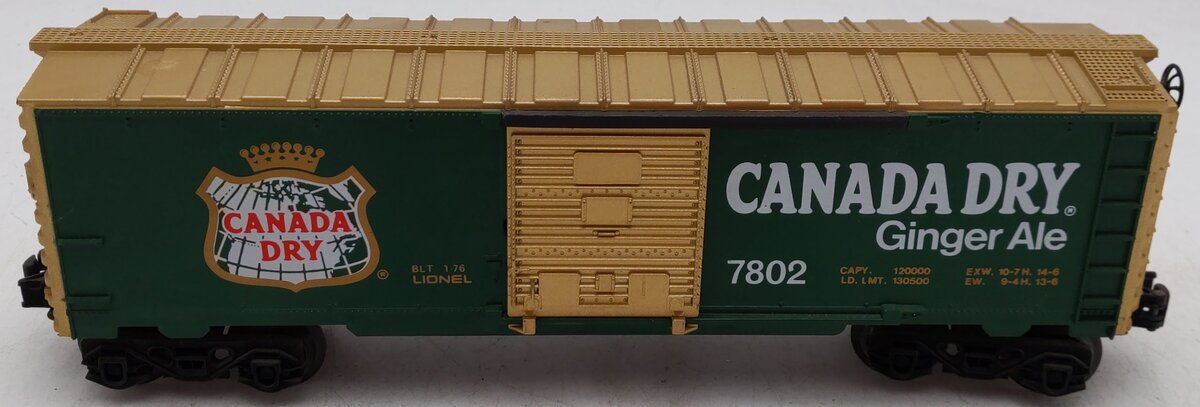 Lionel 6-7802 O Gauge Canada Dry Boxcar #7802 EX