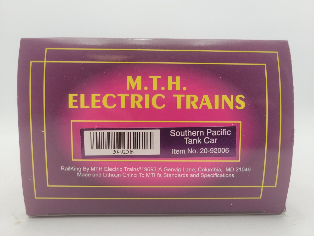 MTH 20-92006 O Gauge Southern Pacific Orange & Black Tank Car #34890 EX/Box
