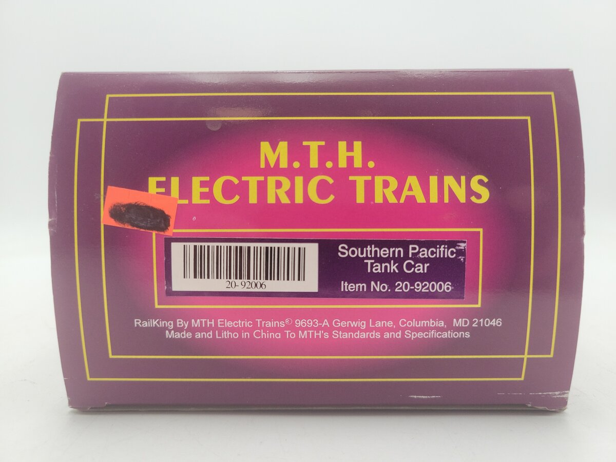MTH 20-92006 O Gauge Southern Pacific Orange & Black Tank Car #34890 EX/Box