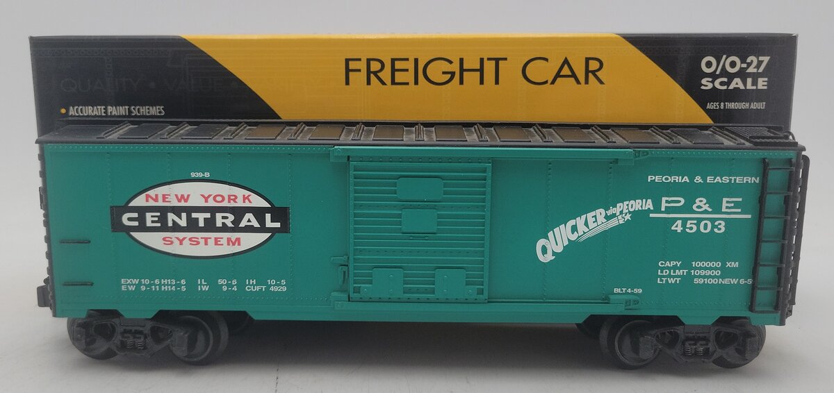 K-Line K-90017 O Gauge New York Central Peoria & Eastern Boxcar #4503 EX/Box