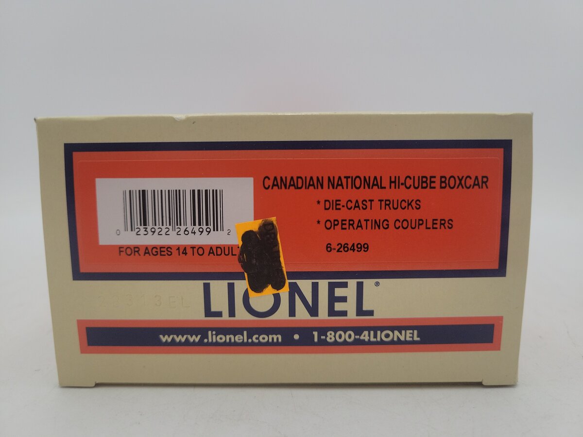 Lionel 6-26499 O Canadian National Hi-Cube Boxcar #799346 EX/Box
