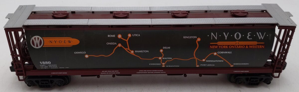 MTH 30-75275 O New York Ontario & Western 4-Bay Cylindrical Hopper Car #1880 EX