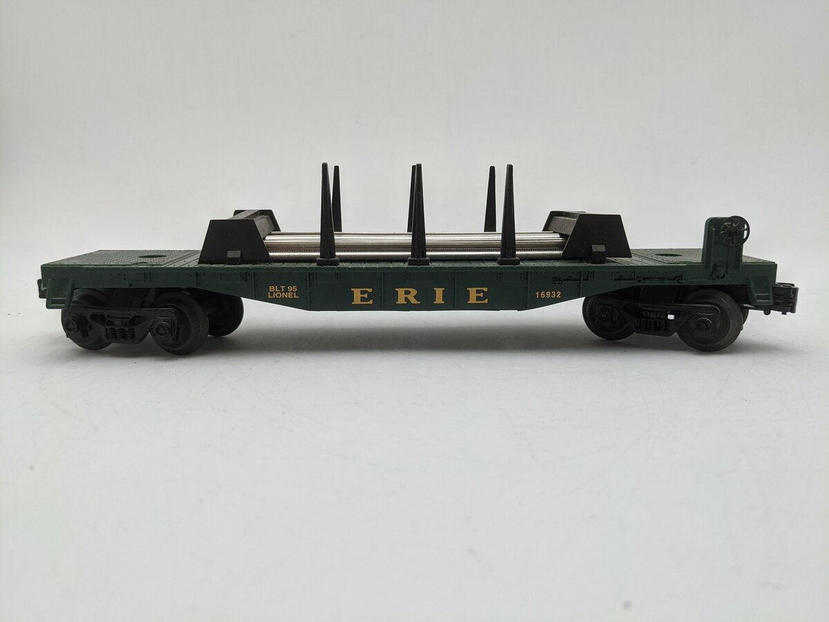 Lionel 6-16932 O Gauge Erie Flat Car w/Rails EX