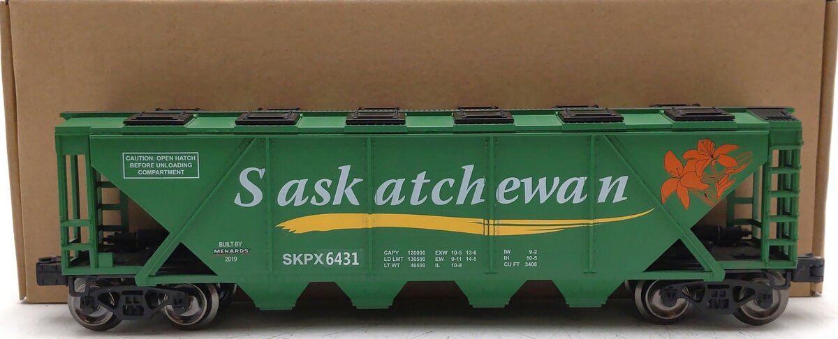 Menards 279-4560 O Gauge Saskatchewan Coal 4-Bay Hopper #6431 LN/Box