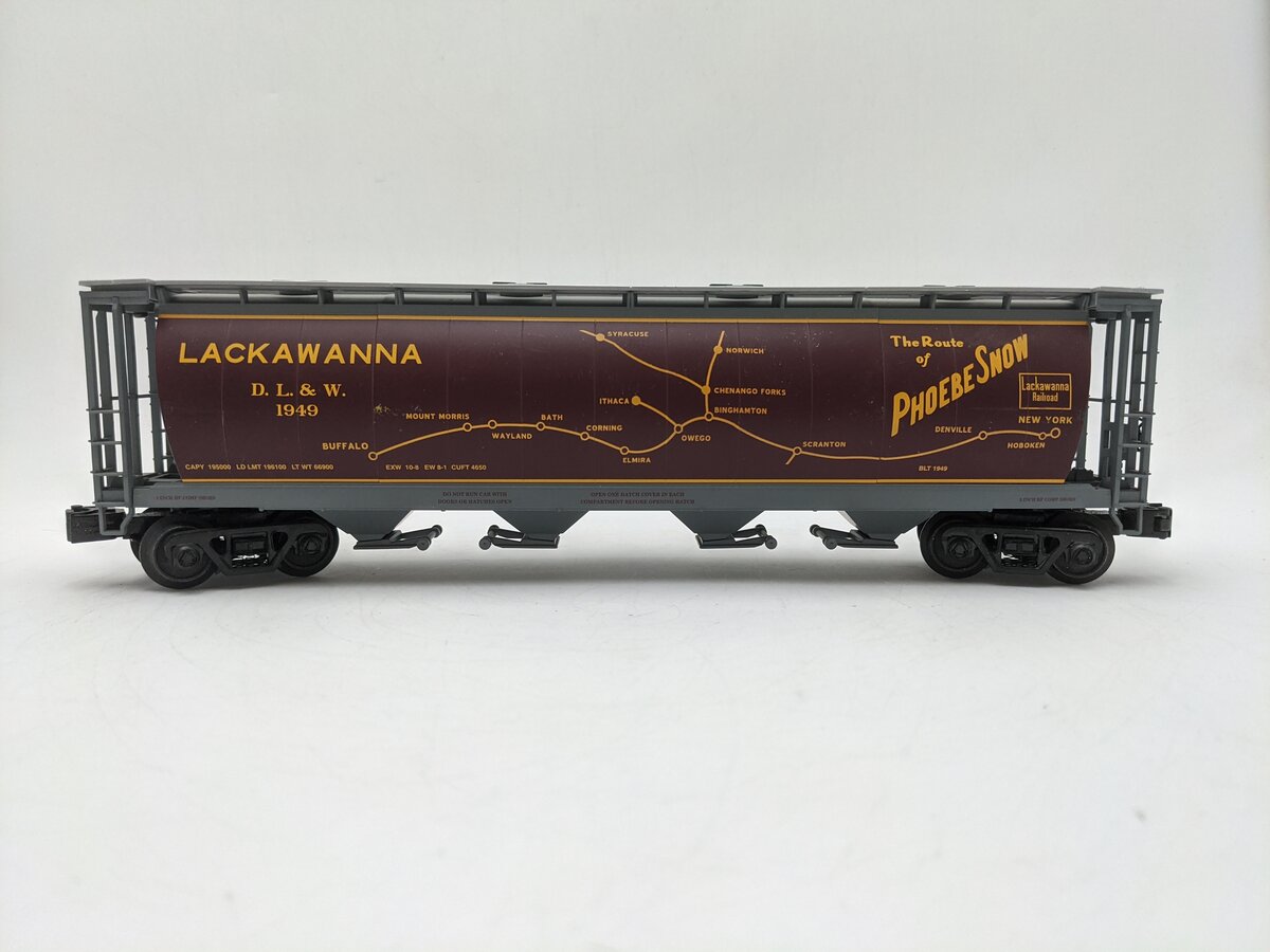 MTH 30-75391 O Lackawanna 4-Bay Cylindrical Hopper EX