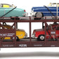 MTH 30-7628 O Gauge Auto Carrier Flatcar with 4 Ertl Cars #4952 EX