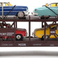 MTH 30-7628 O Gauge Auto Carrier Flatcar with 4 Ertl Cars #4952 EX