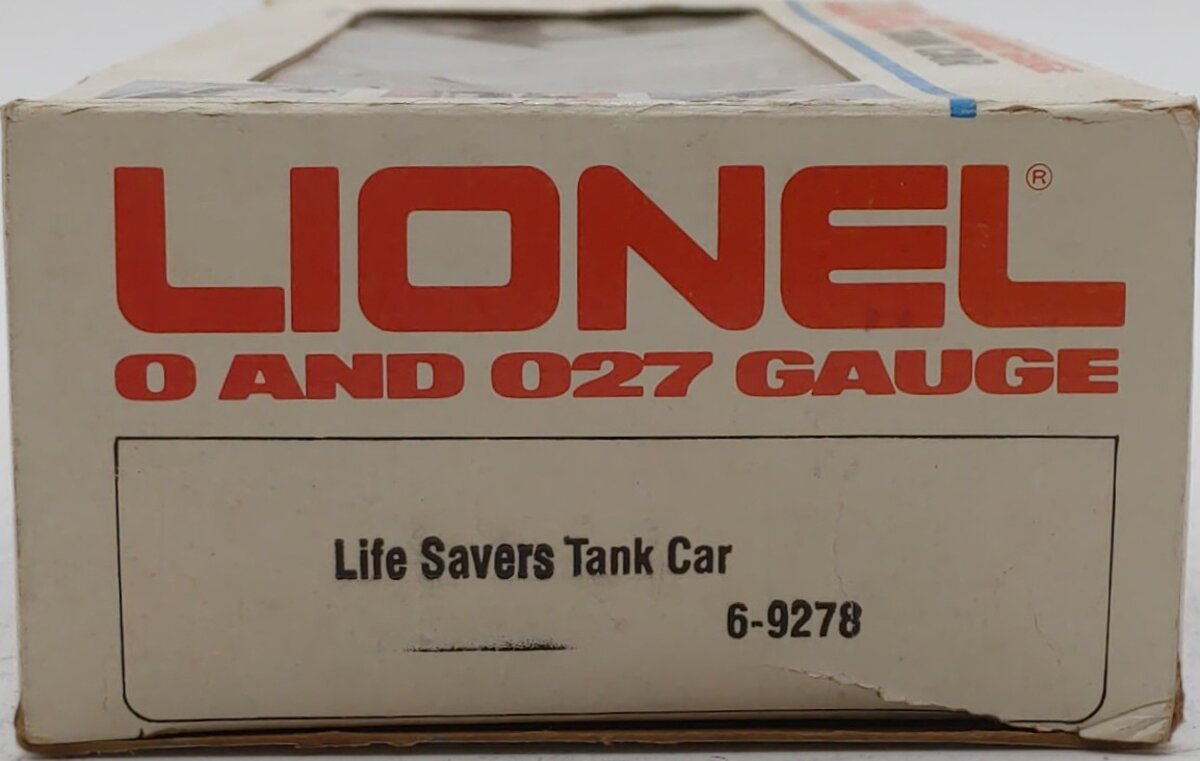 Lionel 6-9278 O Gauge Lifesavers Chrome Plated Single Dome Tank Car VG/Box