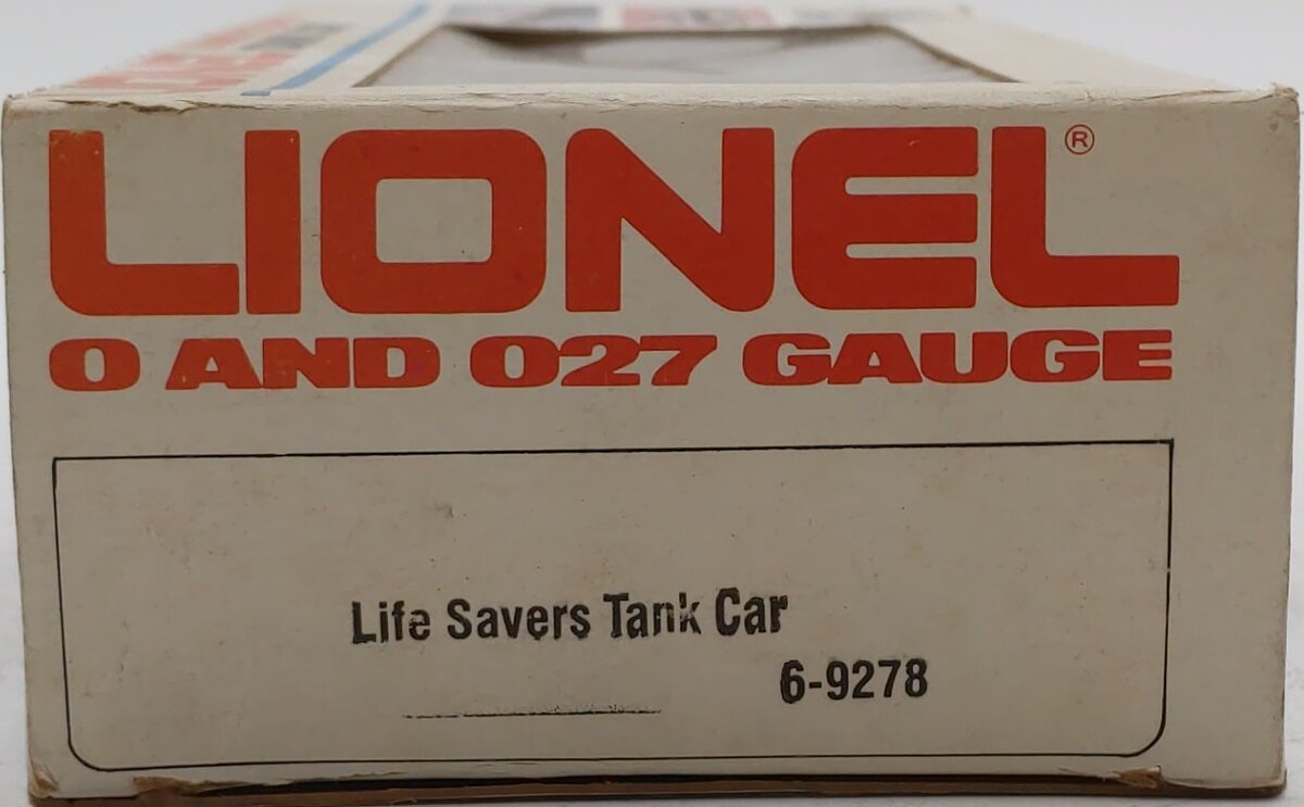 Lionel 6-9278 O Gauge Lifesavers Chrome Plated Single Dome Tank Car VG/Box