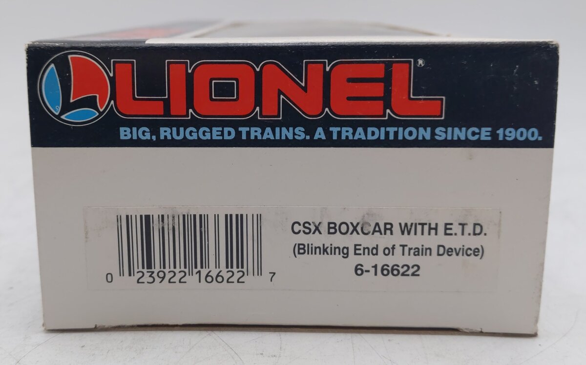 Lionel 6-16622 O Gauge CSX Boxcar with Red Flashing ETD #16622 EX/Box