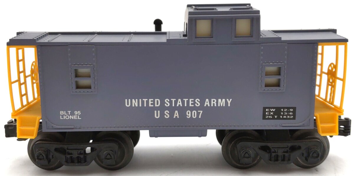 Lionel 6-16566 O Gauge United States Army Illuminated Caboose #907 VG