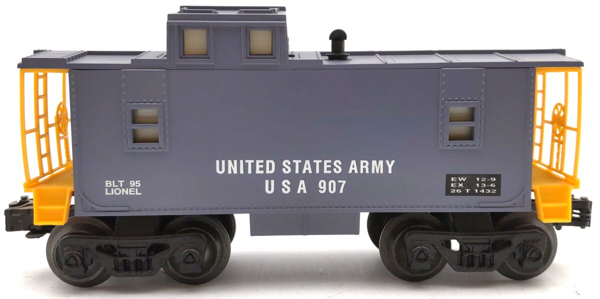 Lionel 6-16566 O Gauge United States Army Illuminated Caboose #907 VG