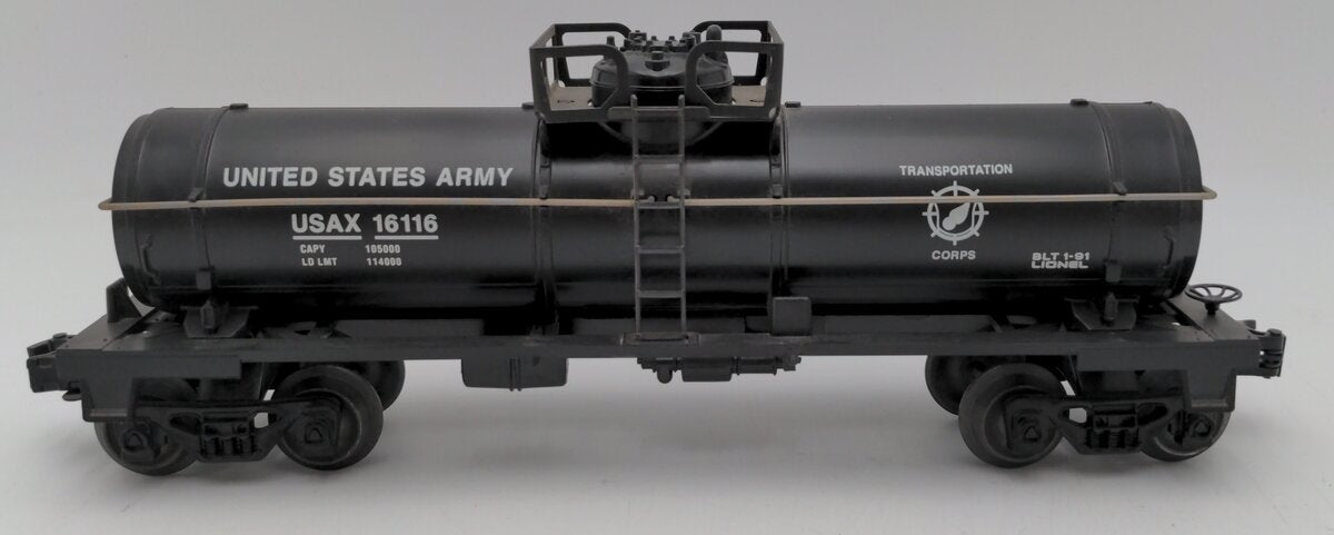 Lionel 6-16116 O Gauge U.S. Army Transportation Corps Single Dome Tank Car EX