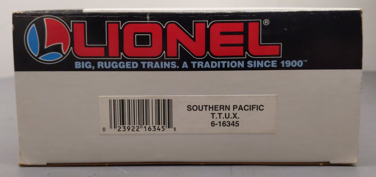 Lionel 6-16345 O TTUX Flatcar w/ Southern Pacific Trailers VG/Box