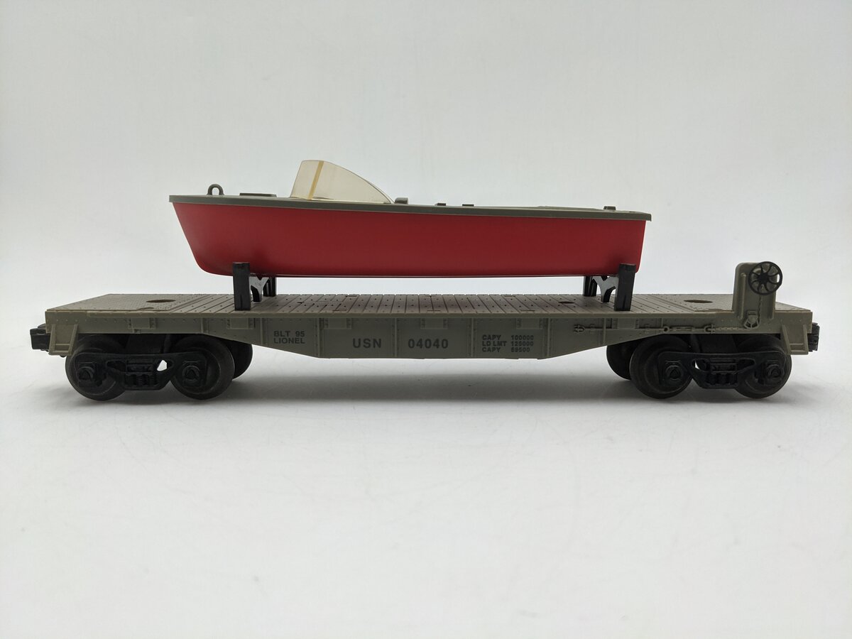 Lionel 6-16939 O Gauge United States Navy Flatcar w/ Boat #04040 EX