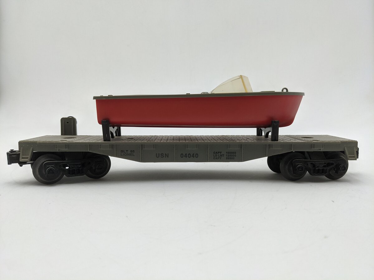Lionel 6-16939 O Gauge United States Navy Flatcar w/ Boat #04040 EX