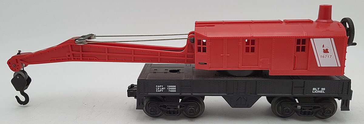 Lionel 6-16717 O Gauge Jersey Central Four Wheel Crane Car EX