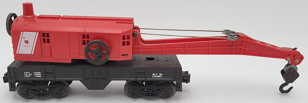 Lionel 6-16717 O Gauge Jersey Central Four Wheel Crane Car EX