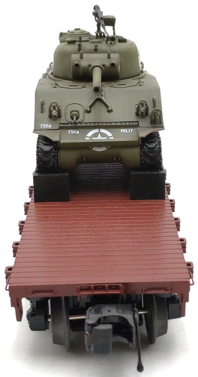 MTH 20-98913 O Pennsylvania Flat Car w/M4 Sherman Tank LN