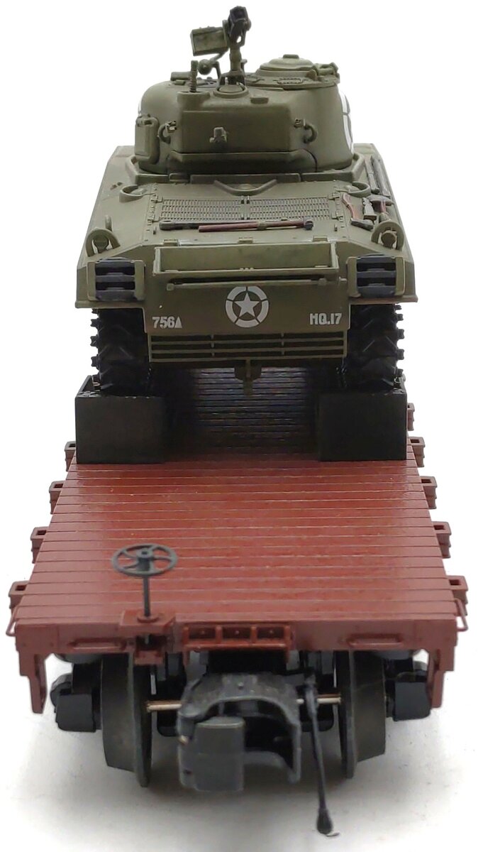 MTH 20-98913 O Pennsylvania Flat Car w/M4 Sherman Tank LN