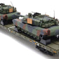 MTH 20-95346 O U.S. Army 60' Flat Car with 2 M1a Abrams Tanks #40102 EX/Box