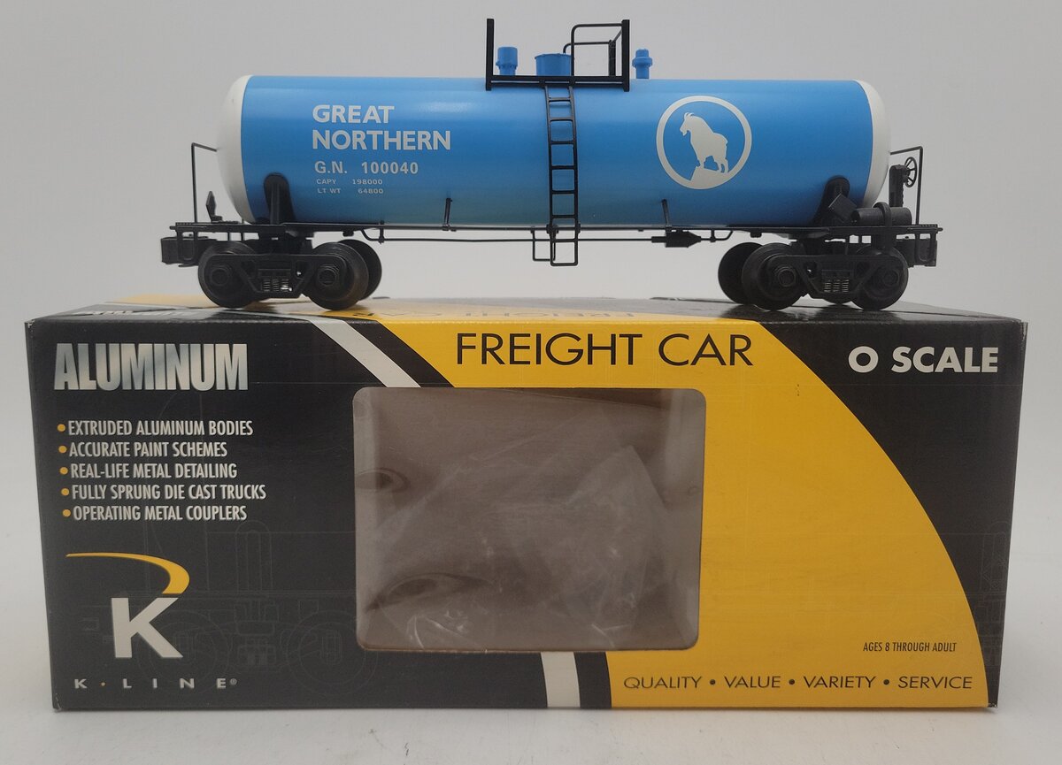 K-Line K90016 O Gauge Great Northern Extruded Aluminum Tank Car #100040 VG/Box