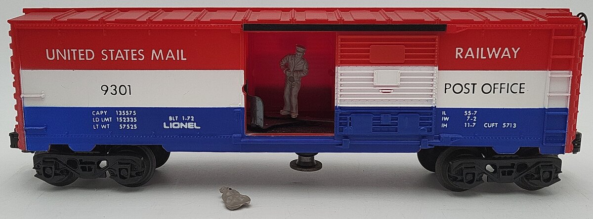 Lionel 6-9301 O Gauge US Mail Operating Boxcar #9301 VG
