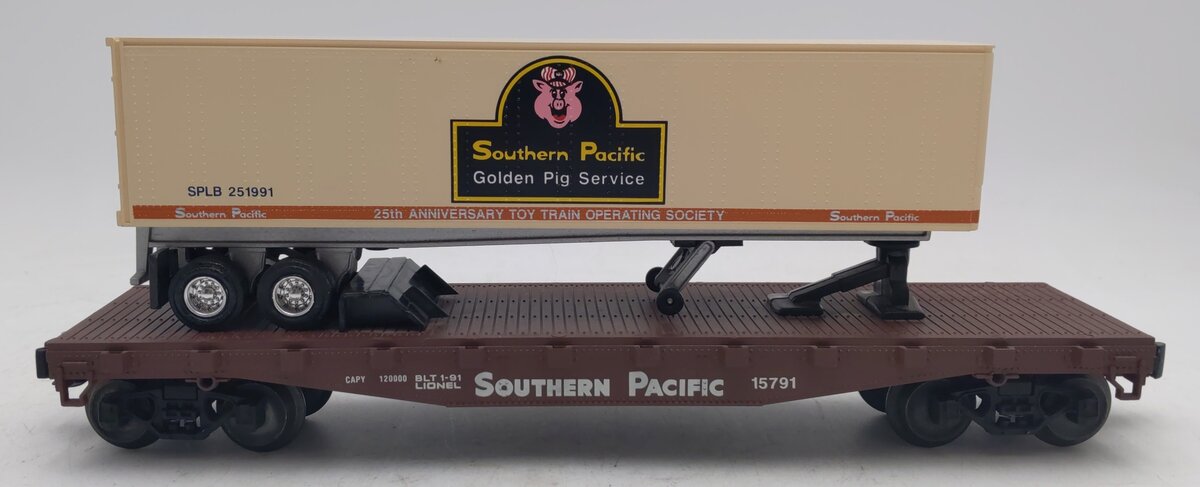 Lionel 6-15791 Southern Pacific Golden Pig Flatcar w/Load EX