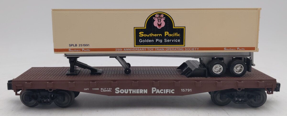 Lionel 6-15791 Southern Pacific Golden Pig Flatcar w/Load EX