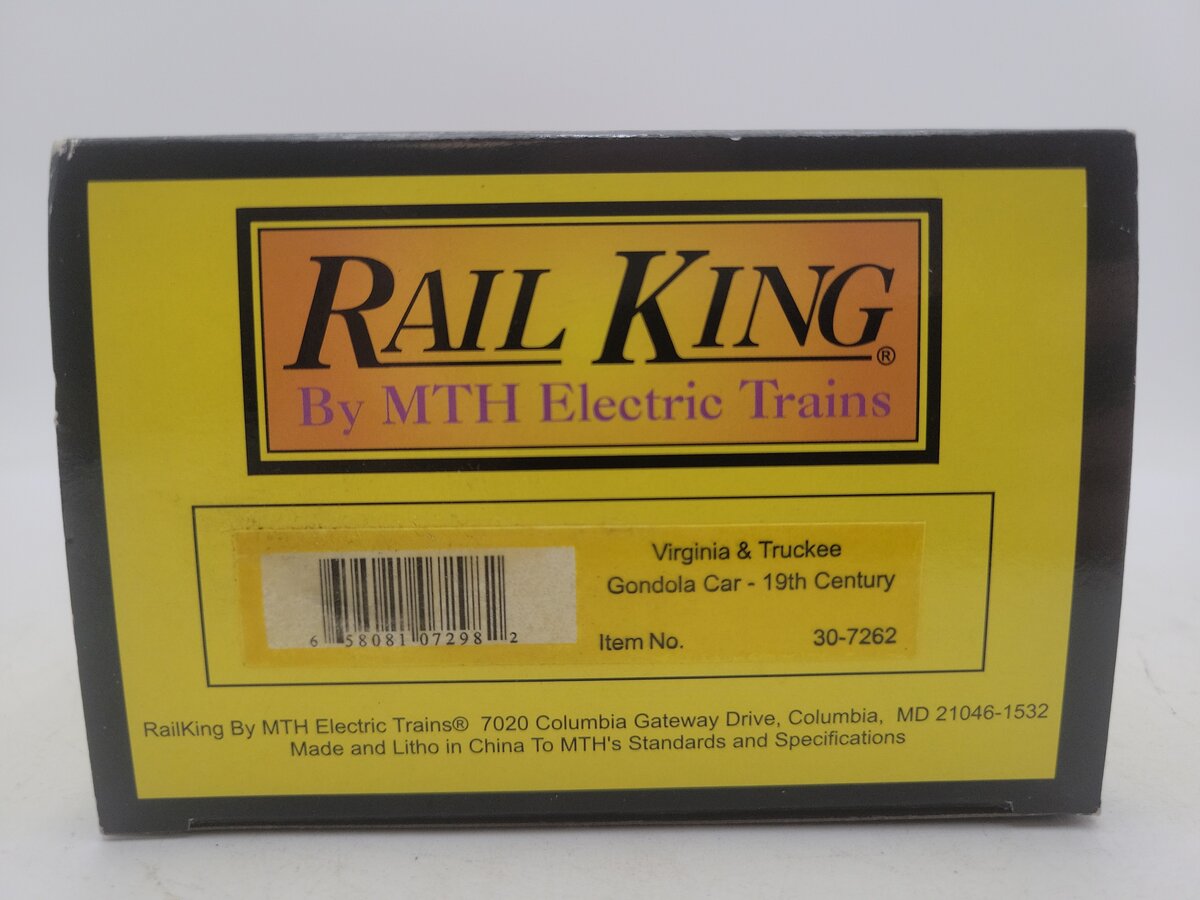MTH 30-7262 O Gauge Virginia & Truckee 19th Century Gondola #208 EX/Box