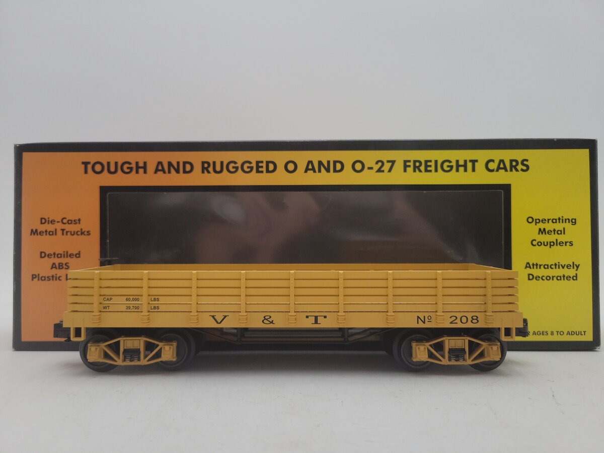MTH 30-7262 O Gauge Virginia & Truckee 19th Century Gondola #208 EX/Box