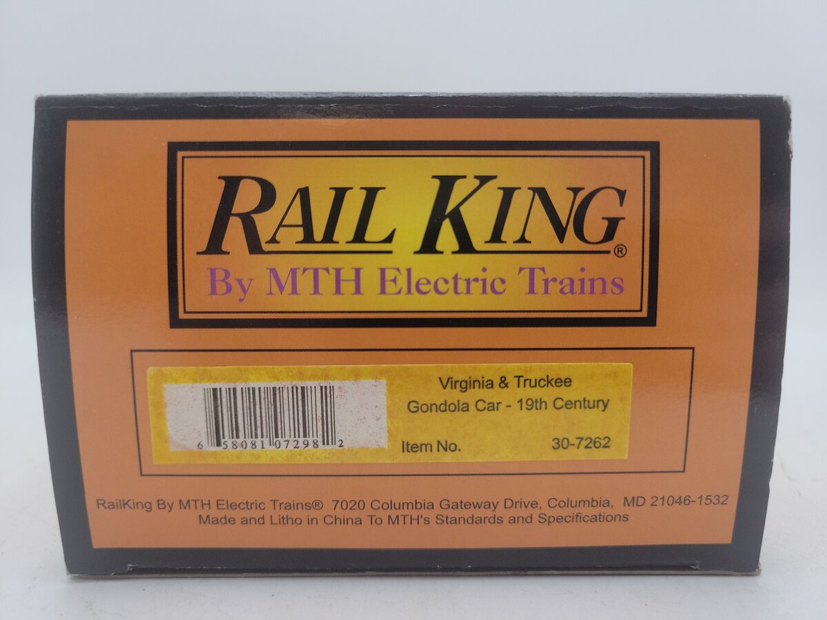 MTH 30-7262 O Gauge Virginia & Truckee 19th Century Gondola #208 EX/Box