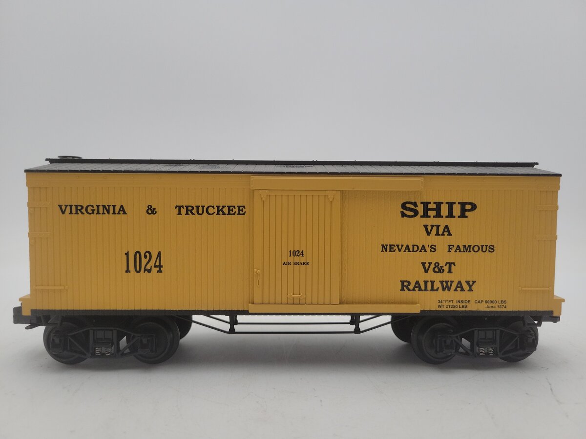 MTH 30-74237 Virginia & Truckee 19th Century 34' Box Car EX/Box