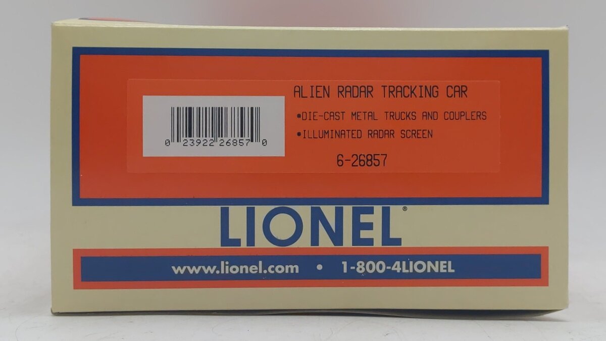 Lionel 6-26857 O Gauge Alien Radar Tracking Car NIB
