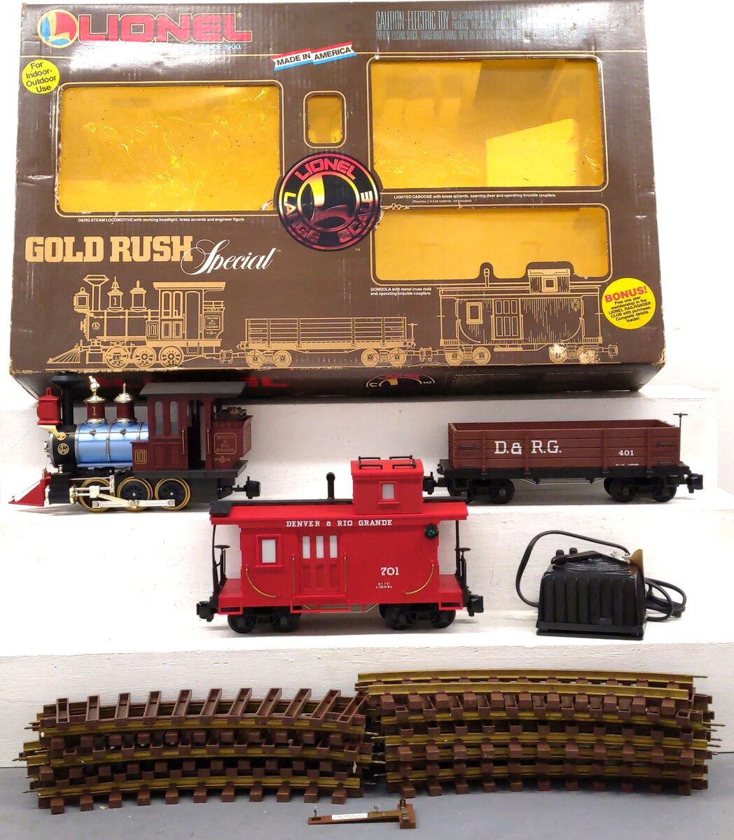 Lionel 8-81000 Gold Rush Special G Gauge Steam Freight Train Set LN/Box