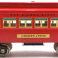 Lionel 6-13402 Standard Gauge Red Tinplate Observation Car #325 EX