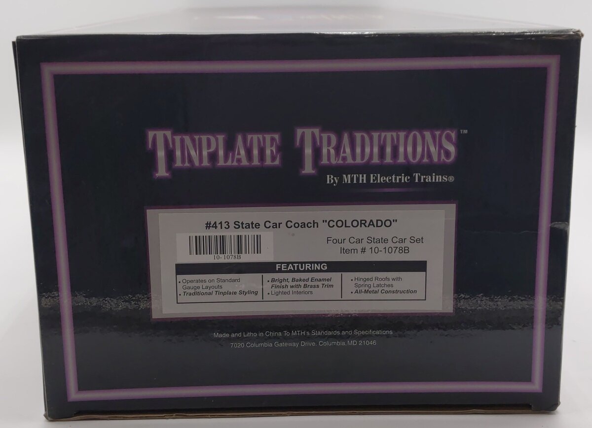 MTH 10-1078B Standard Gauge Colorado State Coach Car #413 EX/Box