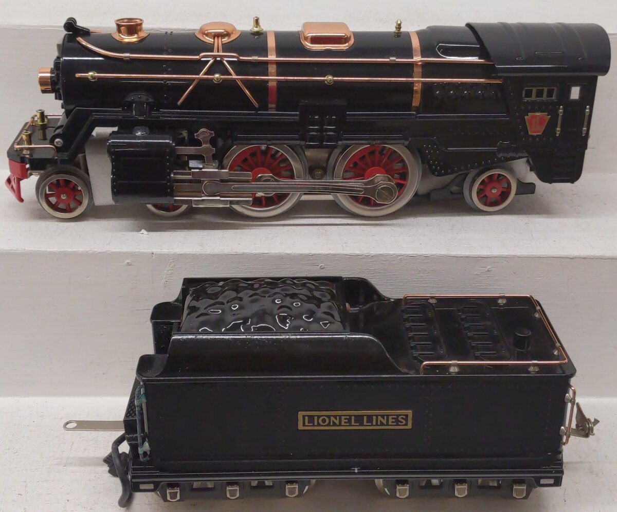 MTH 10-1092-1 Std. Gauge Tinplate 392E Steam Locomotive and Tender w/PS1 VG