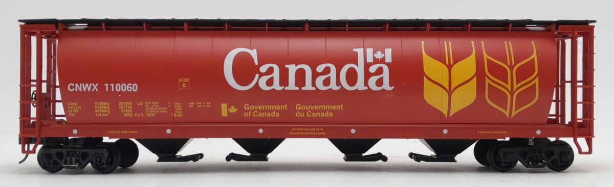 MTH 20-97400 O Gauge Canada 4-Bay Cylindrical Grain Hopper #110060 - 2 Rail VG/Box