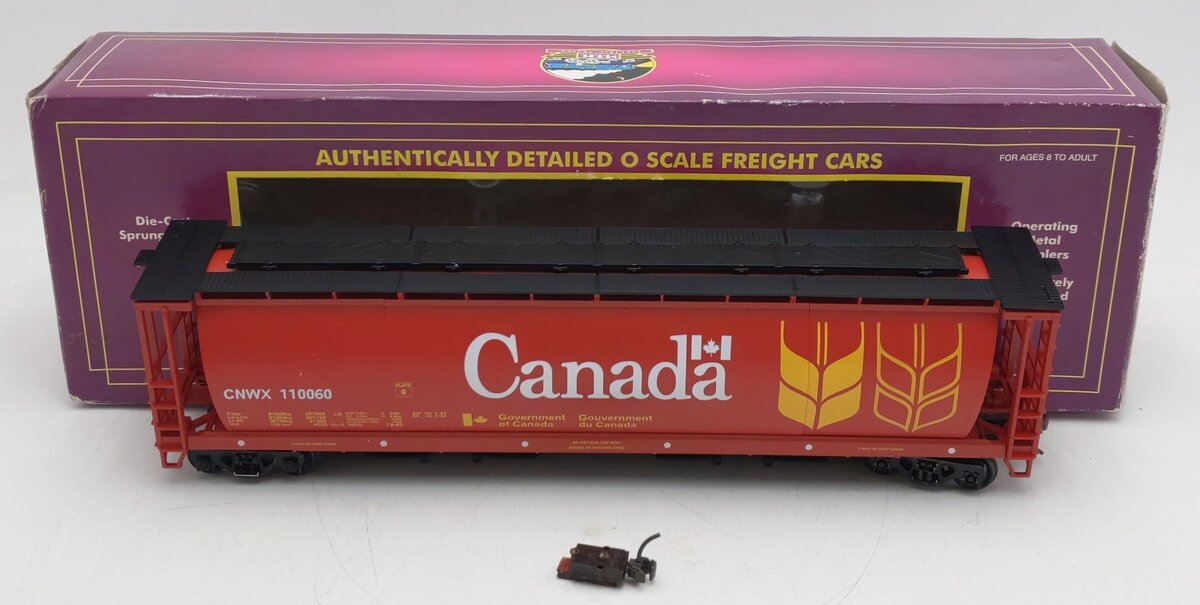 MTH 20-97400 O Gauge Canada 4-Bay Cylindrical Grain Hopper #110060 - 2 Rail VG/Box