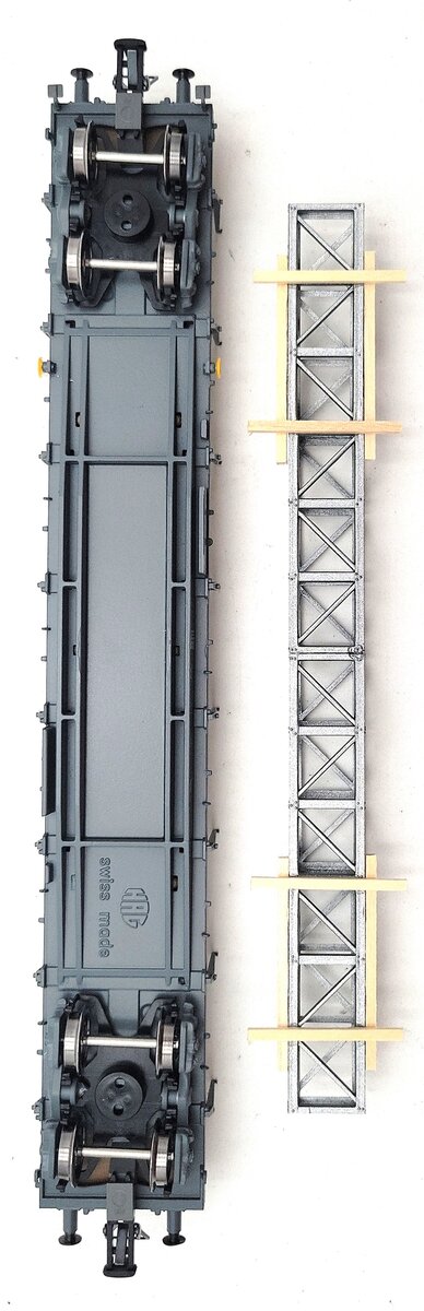 HAG 336-70 040 HO Scale Diecast SBB Flat Car w/ Steel Structure Load LN/Box
