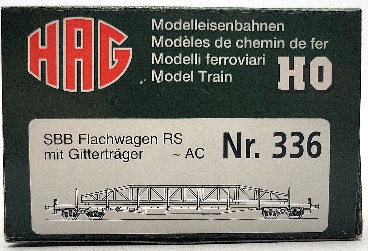 HAG 336-70 040 HO Scale Diecast SBB Flat Car w/ Steel Structure Load LN/Box