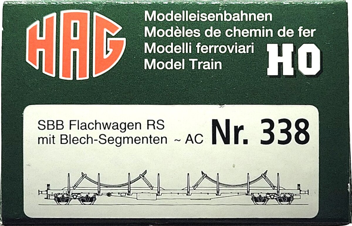HAG 338-70 042 HO Scale SBB Flatcar w/ Steel Curved Load LN/Box